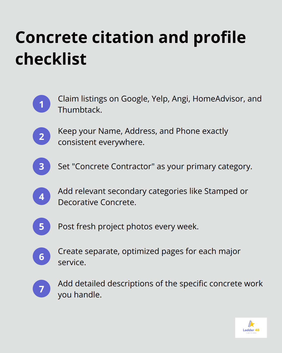 Key citation and profile optimization steps for U.S. concrete contractors - concrete contractor marketing