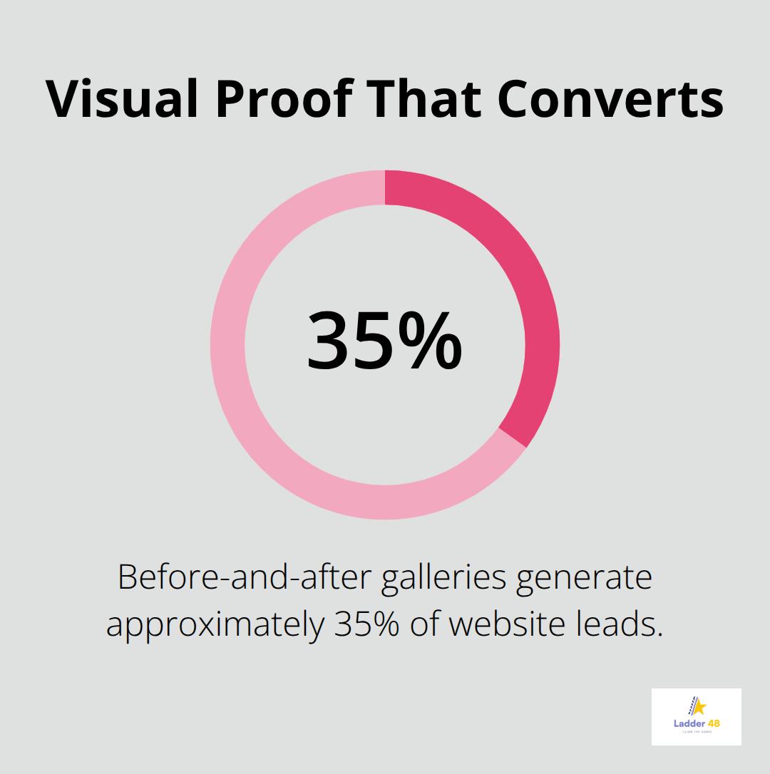 Before-and-after galleries share of website leads for concrete finishers