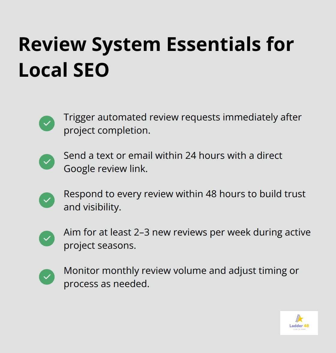Checklist of review-capture best practices for concrete finishing contractors - concrete finishing seo guide