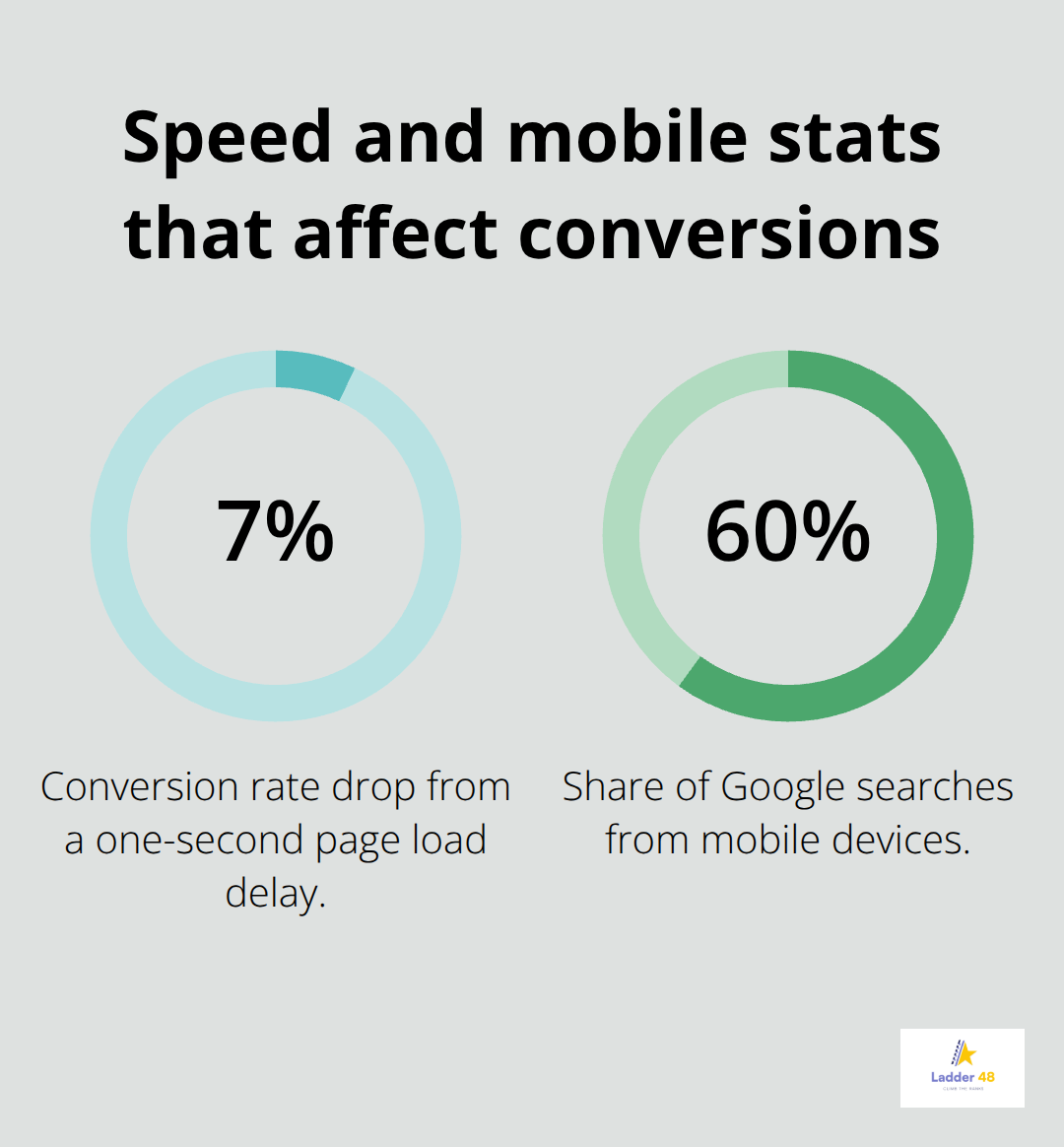 Key percentages for load speed and mobile search share