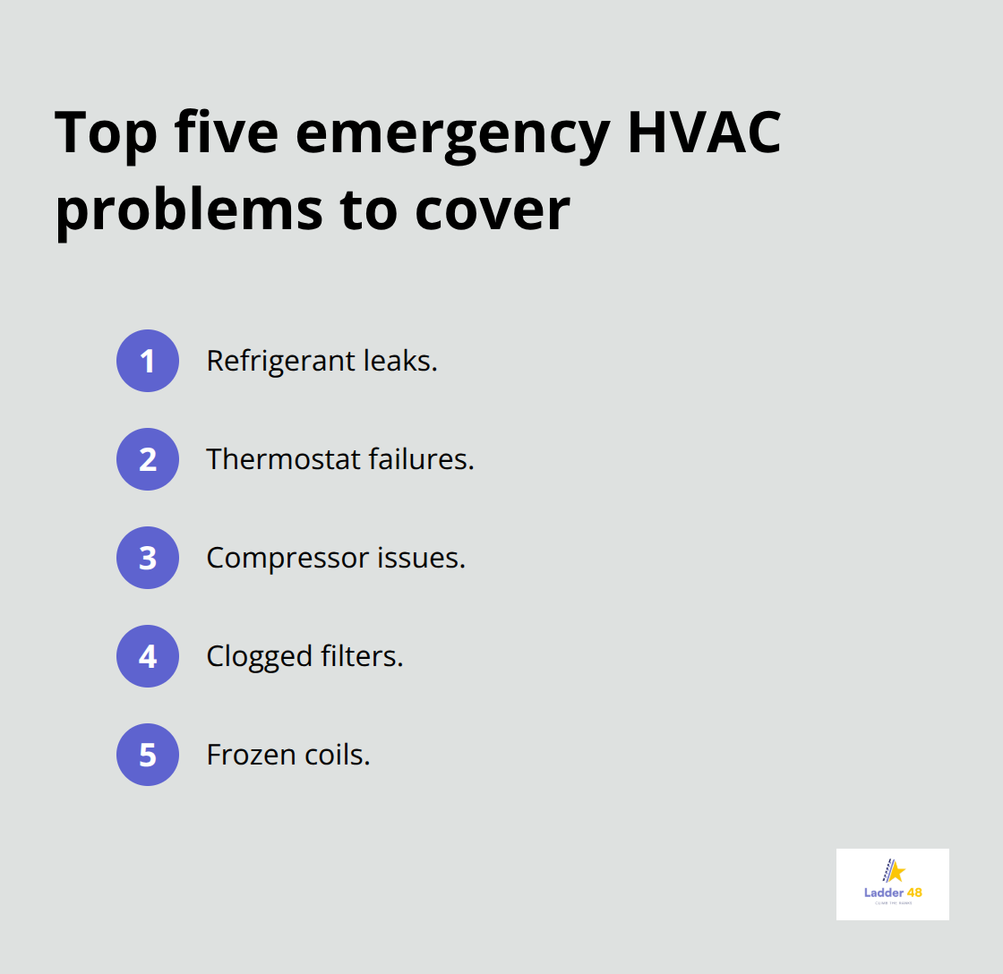 List of the most common urgent HVAC issues homeowners search