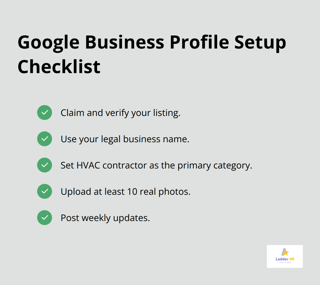 Checklist of essential steps to optimize a Google Business Profile for HVAC - hvac technician seo