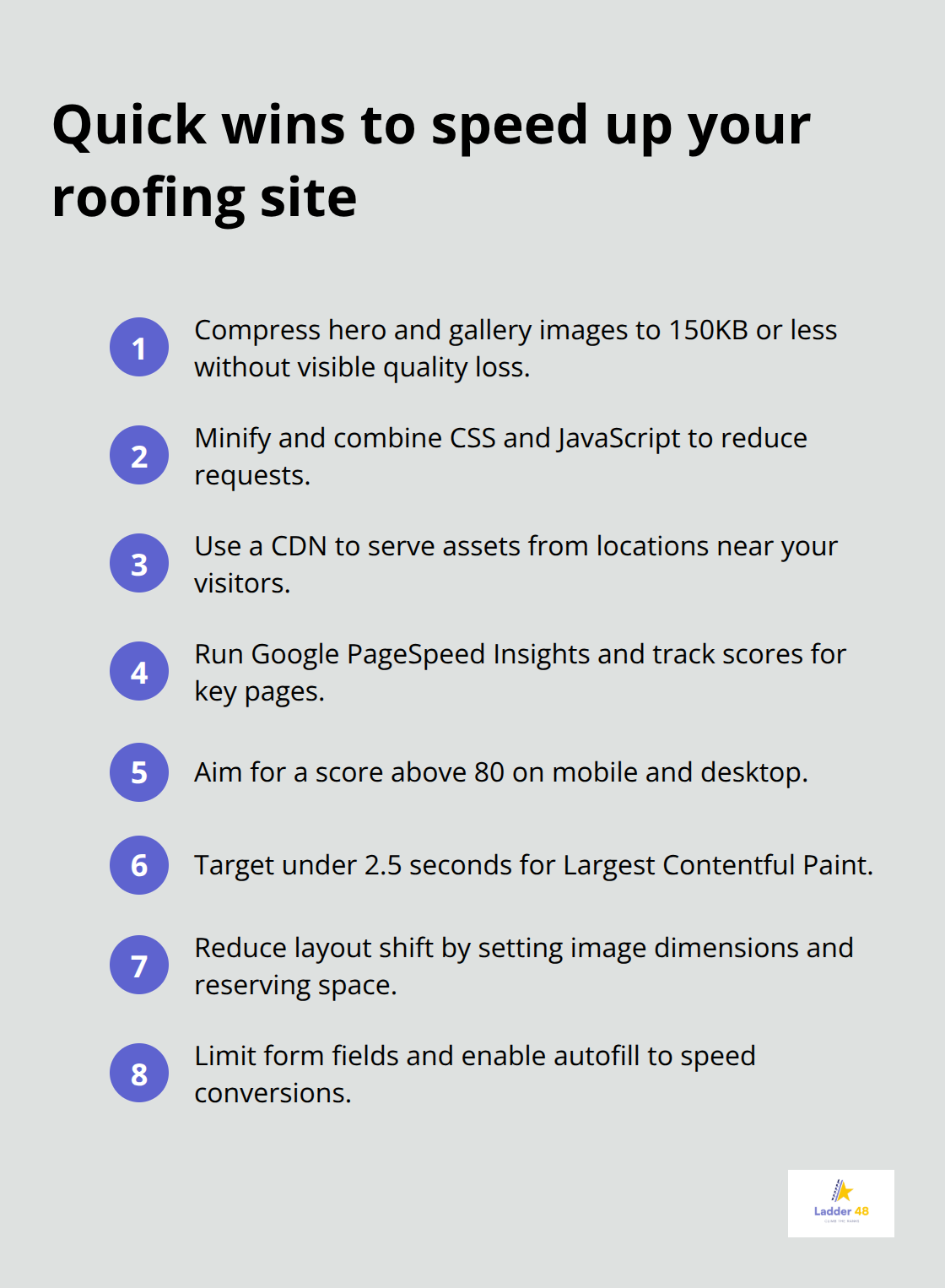 Actionable page-speed optimizations for roofing contractor websites - roofing site optimization